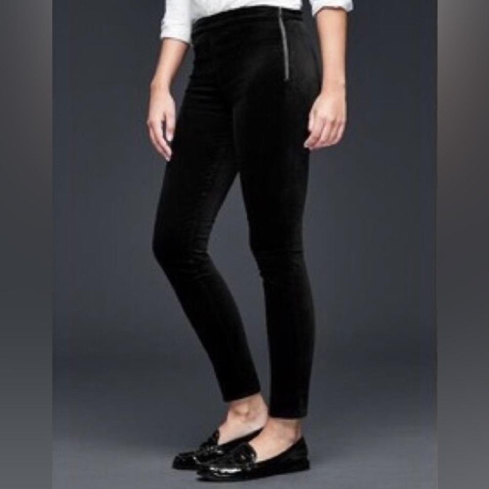 Gap Velvet Side Zip Skinny Velour Stretch Cotton Blend Leggings Size 29